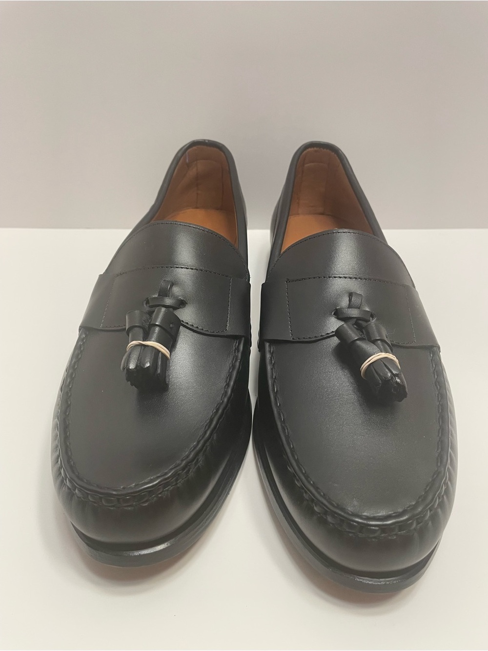 Allen Edmonds Black Leather Hand Made Schreier Tassel Loafers Size 13 New!